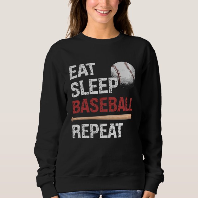 Camiseta Eat Sleep Baseball Repeat Baseball Player  Basebal (Frente)