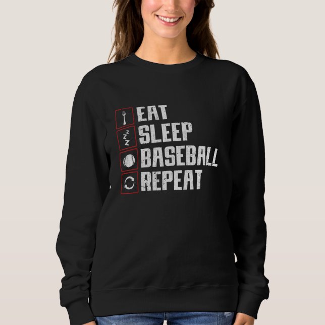 Camiseta Eat Sleep Baseball Repeat Baseball Player Baseball (Frente)