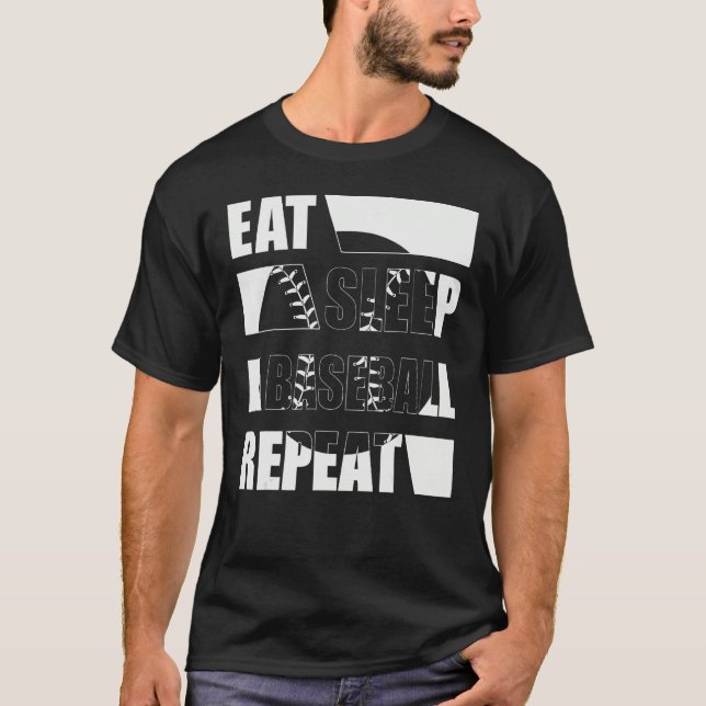 Camiseta Eat Sleep Baseball Repeat gift for softball player (Frente)