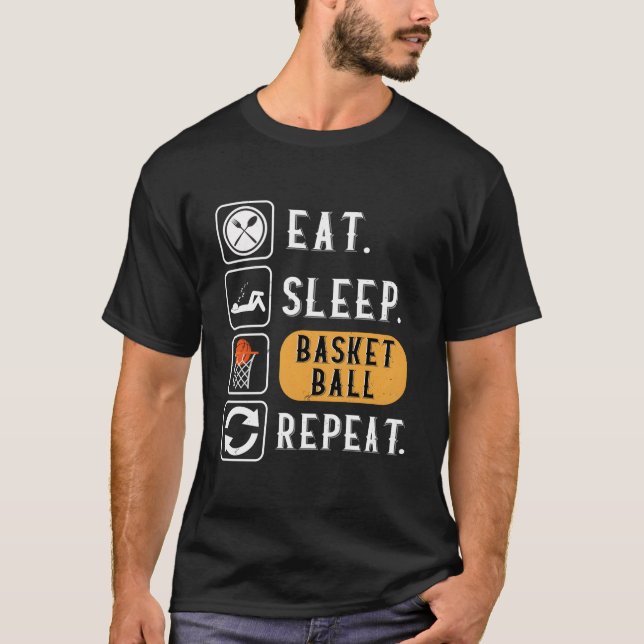 Camiseta Eat Sleep Basketball Repeat Basketball (Frente)
