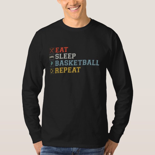 Camiseta Eat Sleep Basketball Repeat For Men Women Fathers  (Frente)