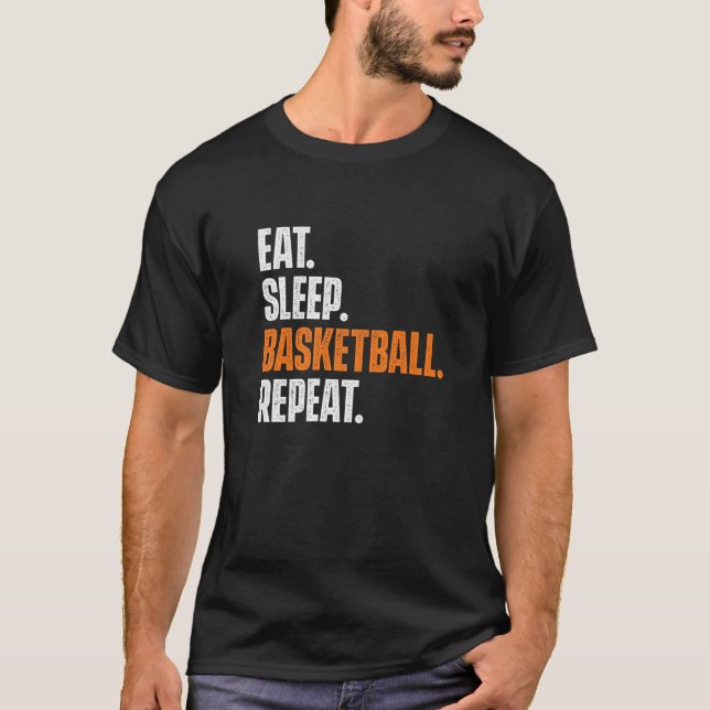 Camiseta Eat Sleep Basketball Repeat  Game Trainer Baller S (Frente)