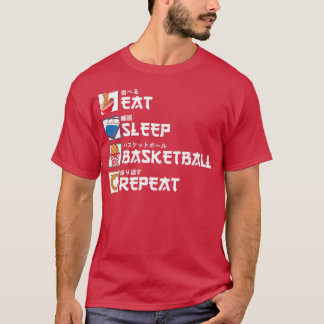 Camiseta Eat Sleep Basketball Repeat Japanese Sports Premiu