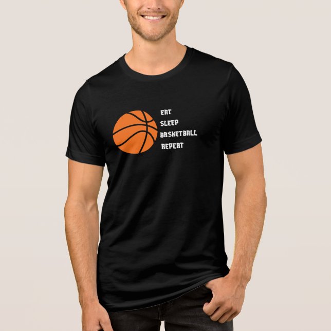 Camiseta Eat Sleep Basketball Repeat on Unisex  (Frente)