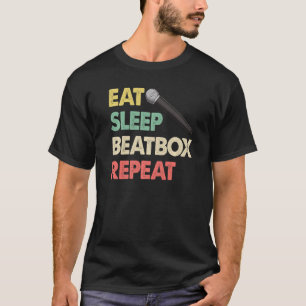 Camiseta Eat Sleep Beatbox Repeat Color  Tape Recorder