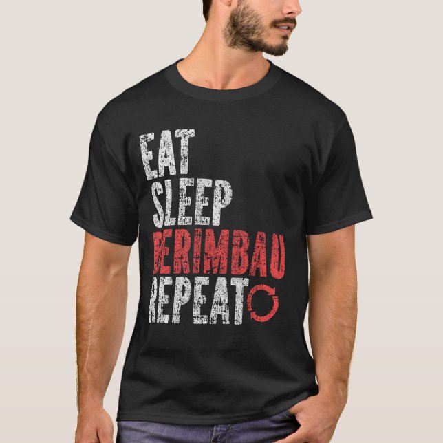 Camiseta Eat Sleep Berimbau Repetir (Frente)
