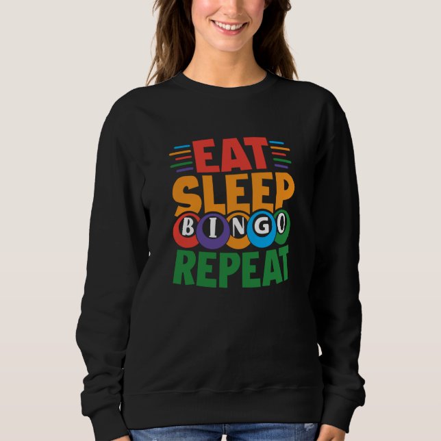 Camiseta Eat Sleep BINGO Repeat Lucky Bingo Gambling Bingo (Frente)