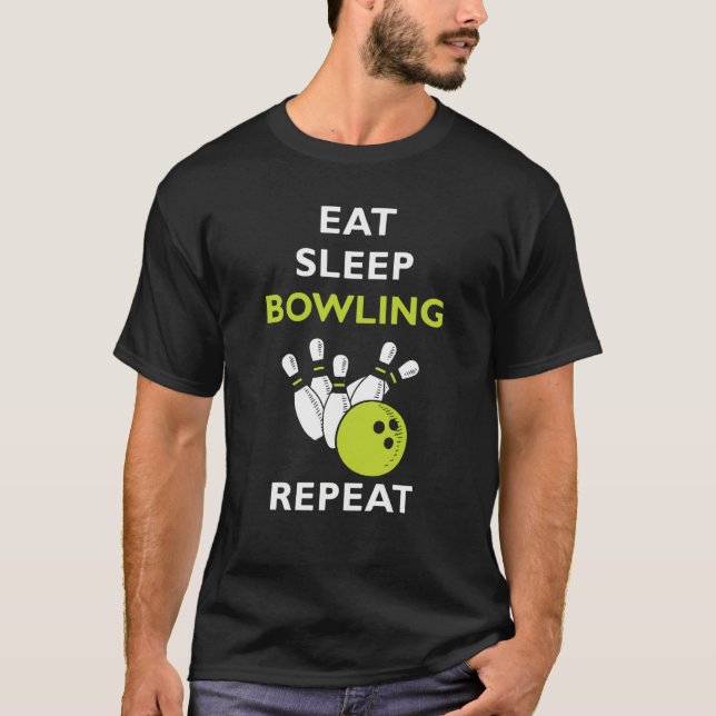 Camiseta Eat Sleep Bowling Bowling (Frente)