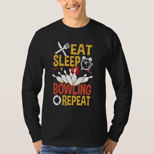 Camiseta Eat sleep Bowling Repeat  Bowling (Frente)