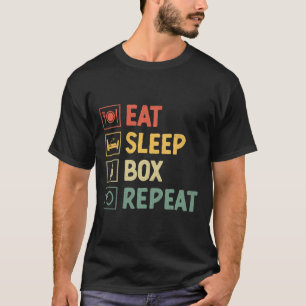 Camiseta Eat Sleep Box Repetir Atleta de Força Esportiva Bo