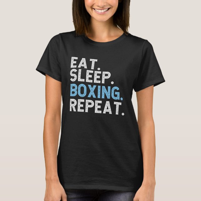 Camiseta Eat Sleep Boxing Repeat  Boxer Coach (Frente)