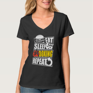 Camiseta Eat Sleep Boxing Repetir jogador ou treinador