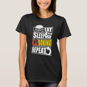Camiseta Eat Sleep Boxing Repetir jogador ou treinador