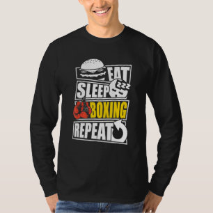 Camiseta Eat Sleep Boxing Repetir jogador ou treinador