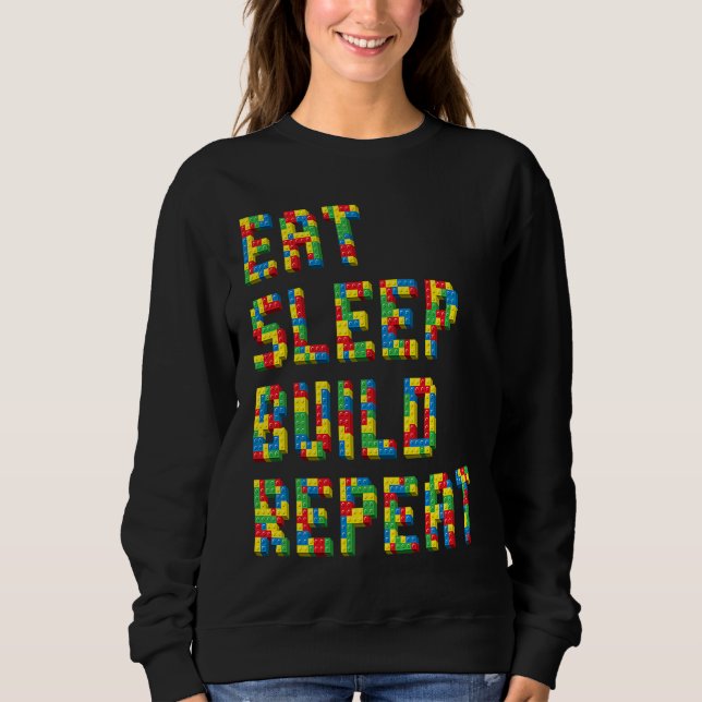 Camiseta Eat Sleep Build Repeat Blocks Building (Frente)