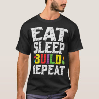 Camiseta Eat Sleep Build Repeat Building Master Builder Blo