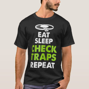 Camiseta Eat Sleep Check Traps Repeat Animal Trapper Huntin