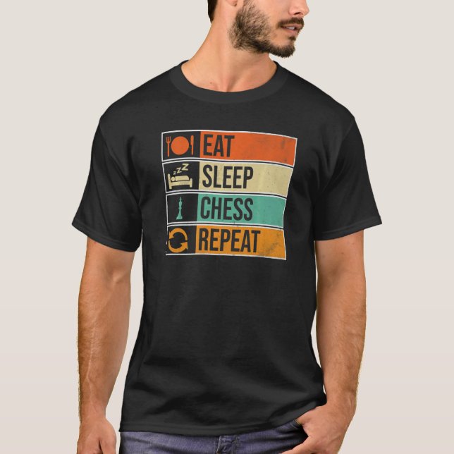 Camiseta Eat Sleep Chess Repeat Chess Player (Frente)