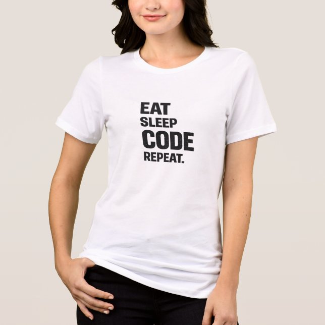 Camiseta Eat Sleep Code Repeat – Funny Programmer Humor (Frente)