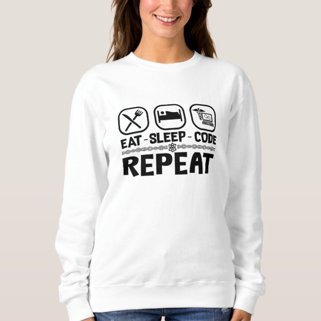 Camiseta Eat Sleep Code Repeat Medical Coder Coding Gift (Frente)