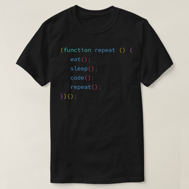 Camiseta Eat Sleep Code Repete Funny Programing Function De (Frente do Design)