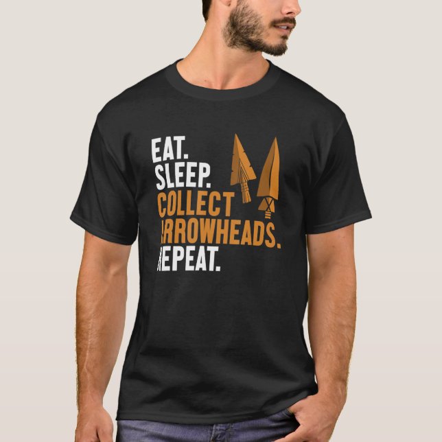 Camiseta Eat Sleep Collect Arrowheads Repeat Arrowhead Coll (Frente)