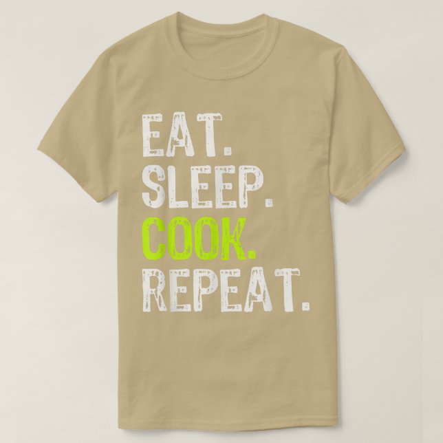 Camiseta Eat Sleep Cook Repeat Cooking Chef Culinary Funny  (Frente do Design)