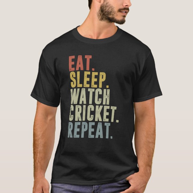 Camiseta Eat Sleep Cricket Repeat Cricketer (Frente)