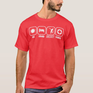 Camiseta Eat Sleep Cricket Repeat Funny Cricket Player Batt