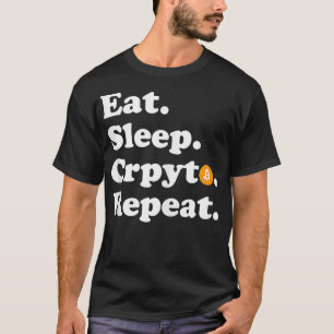 Camiseta Eat Sleep Crypto Repetir Bitmoney 