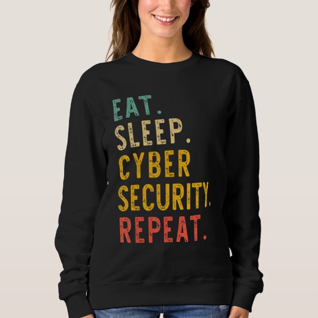 Camiseta Eat Sleep Cyber Security Repete Ti Cybersecurity V (Frente)