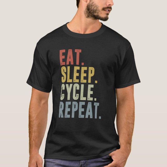 Camiseta Eat Sleep Cycle Repetir Ciclo (Frente)