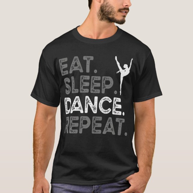 Camiseta Eat Sleep Dance Repeat Dancing Funny For Boys Girl (Frente)