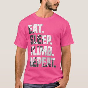 Camiseta Eat Sleep Escalb Repetir Montanha Subindo Boulder