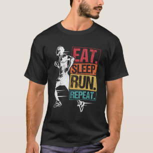 Camiseta Eat Sleep Executar Repetir Maratona de Corrida Run
