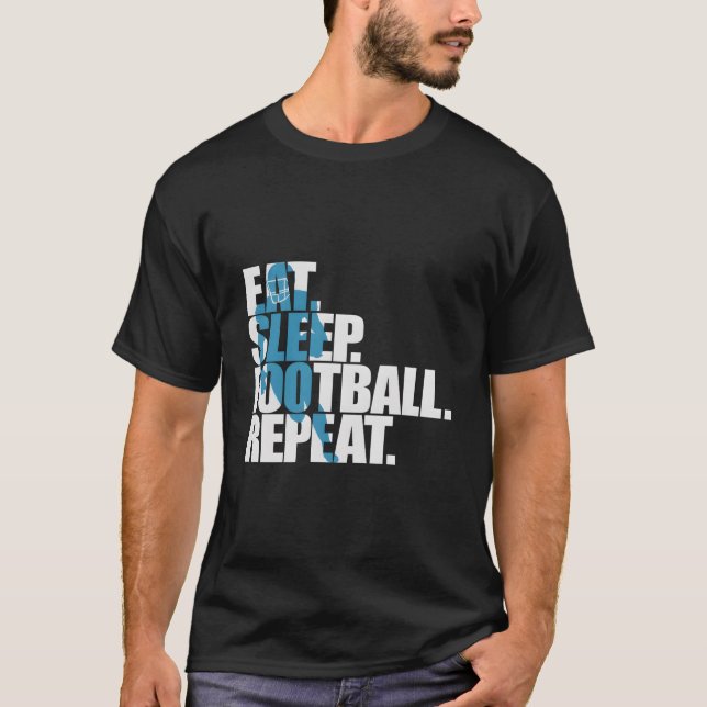 Camiseta Eat Sleep Football Repeat Sports (Frente)