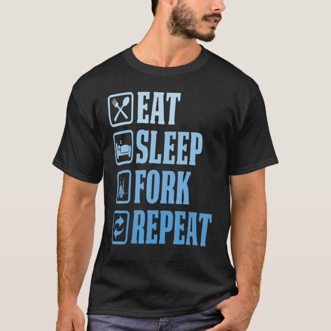 Camiseta Eat Sleep Fork Repeat  Forklift Operator Fork Ware (Frente)