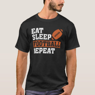 Camiseta Eat Sleep Futebol Repita Adorável Futebol Vi