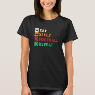 Camiseta Eat Sleep Futebol Repórter Lineman Tackle American