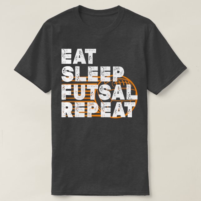 Camiseta Eat sleep futsal repeat 20 (Frente do Design)