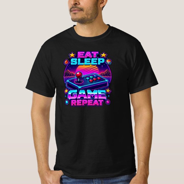 Camiseta Eat Sleep Game Repeat (Frente)