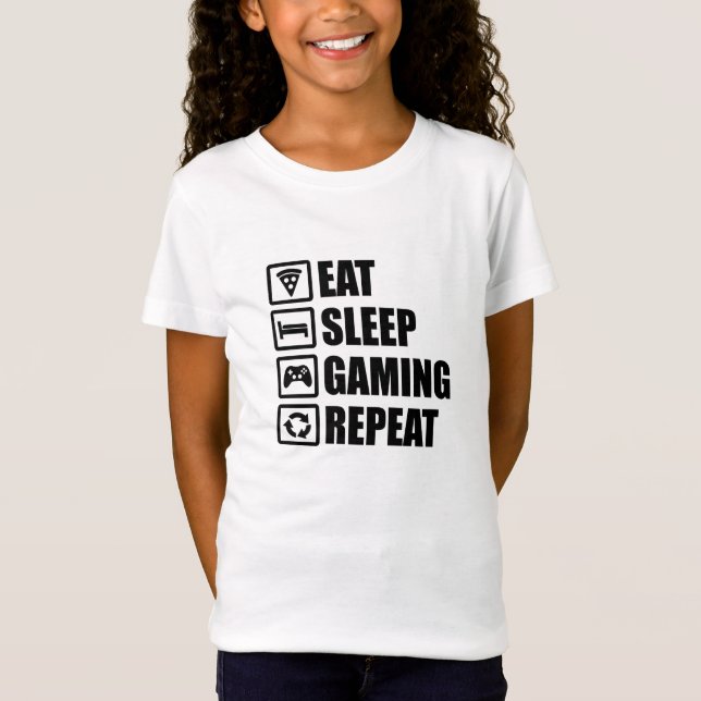 Camiseta Eat Sleep Gaming Repeat - Cadeau Parfait pour Game (Frente)