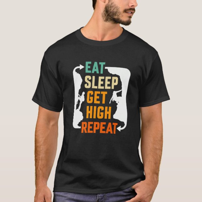 Camiseta Eat Sleep Get High Repeat Mountaineer (Frente)