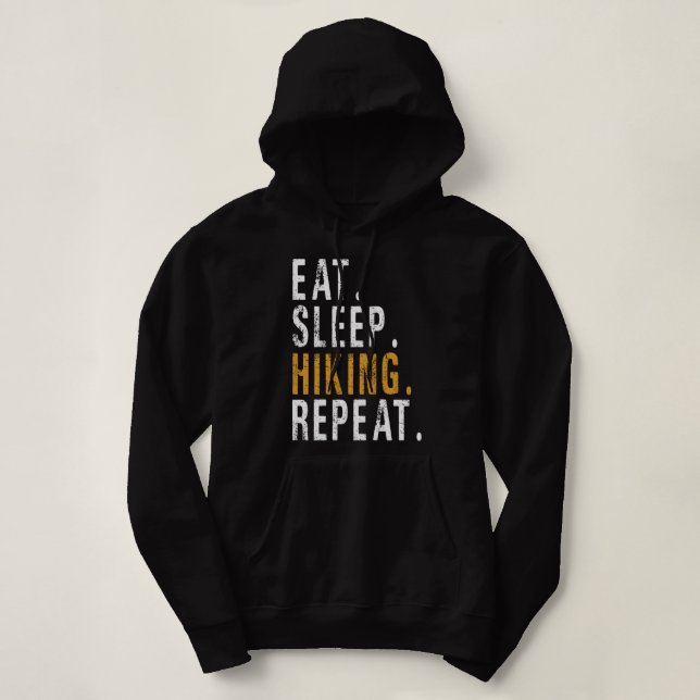 Camiseta Eat Sleep Hiking Repeat (Frente do Design)
