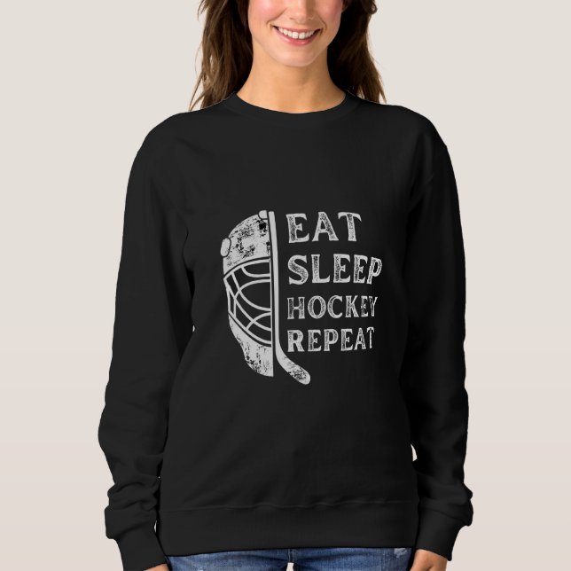Camiseta Eat Sleep Hockey Repeat (Frente)