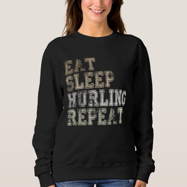 Camiseta Eat Sleep Hurling Repeat Irleand Camogie Hurling P (Frente)