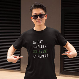 Camiseta Eat Sleep Invest Repetir Investidor de Capital