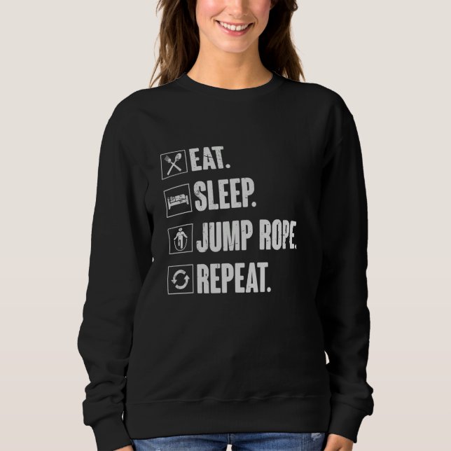 Camiseta Eat Sleep Jump Rope Repeat   Roping Jumping Skippi (Frente)