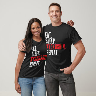 Camiseta Eat Sleep Kyokushin Repete Karate Kung Fu Treiname