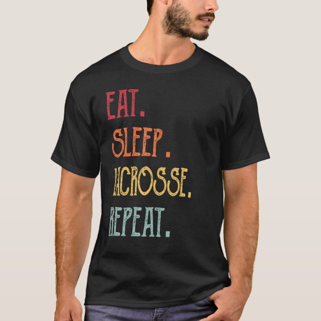 Camiseta Eat Sleep Lacrosse Repeat (Frente)